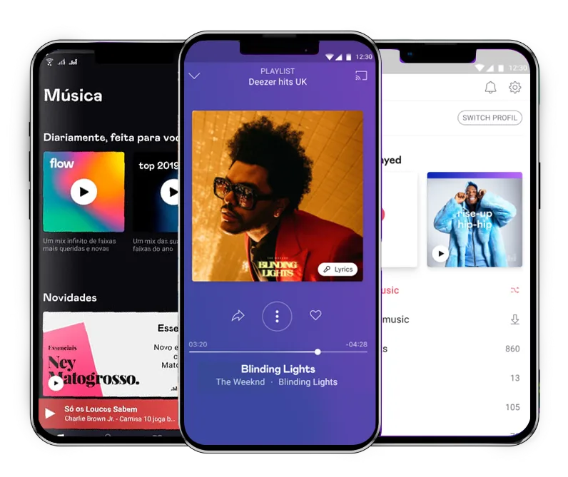 Aplicativo Deezer em celulares